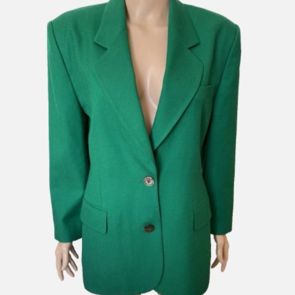 CLASSIQUES House of Sanyo Green Wool Blazer Jacket Small - Excellent